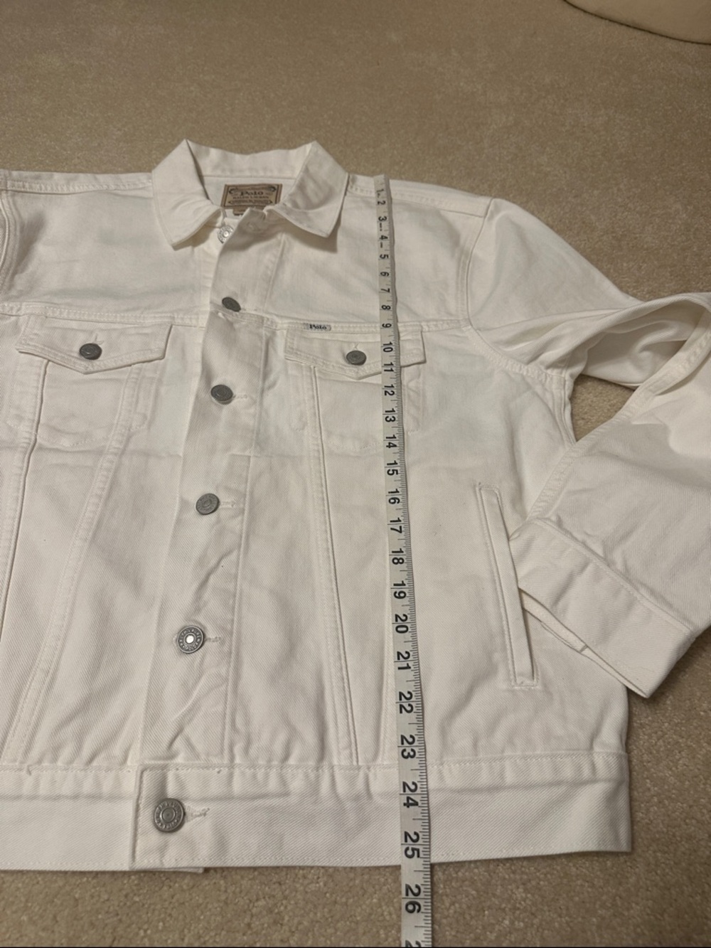 Polo by Ralph Lauren Men's White Denim Trucker Jacket Size L - Picture 6 of 13